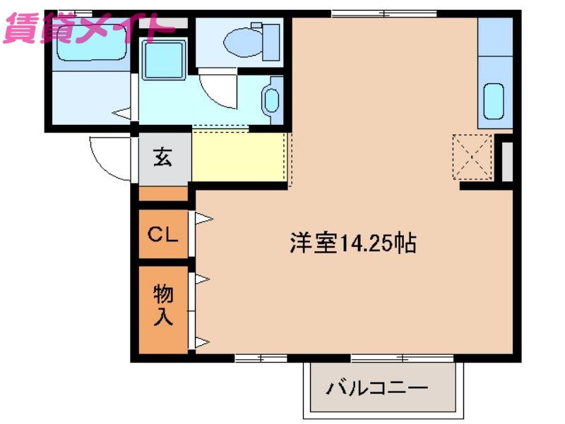 セジュールシーダ(ワンルーム/1階)の間取り写真