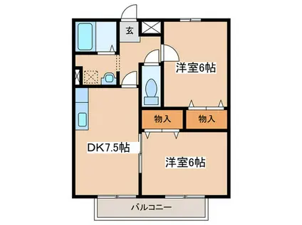 ノベルハイツI(2DK/2階)の間取り写真