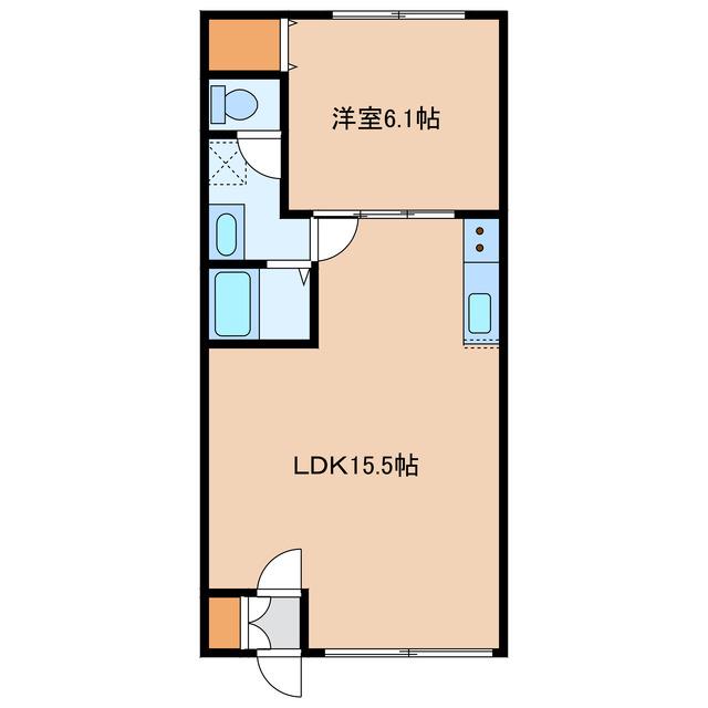 レストはまなす港(1LDK/1階)の間取り写真