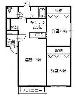 エスティパレスTAIRA(2LDK/1階)の間取り写真