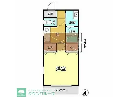 レジデンスTM村岡(1K/2階)の間取り写真