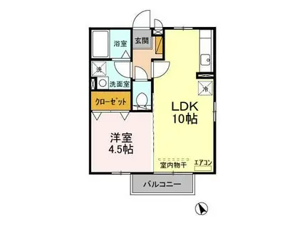 プラムロードII(1LDK/2階)の間取り写真