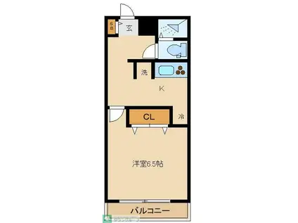 パークアベニュー(1K/2階)の間取り写真