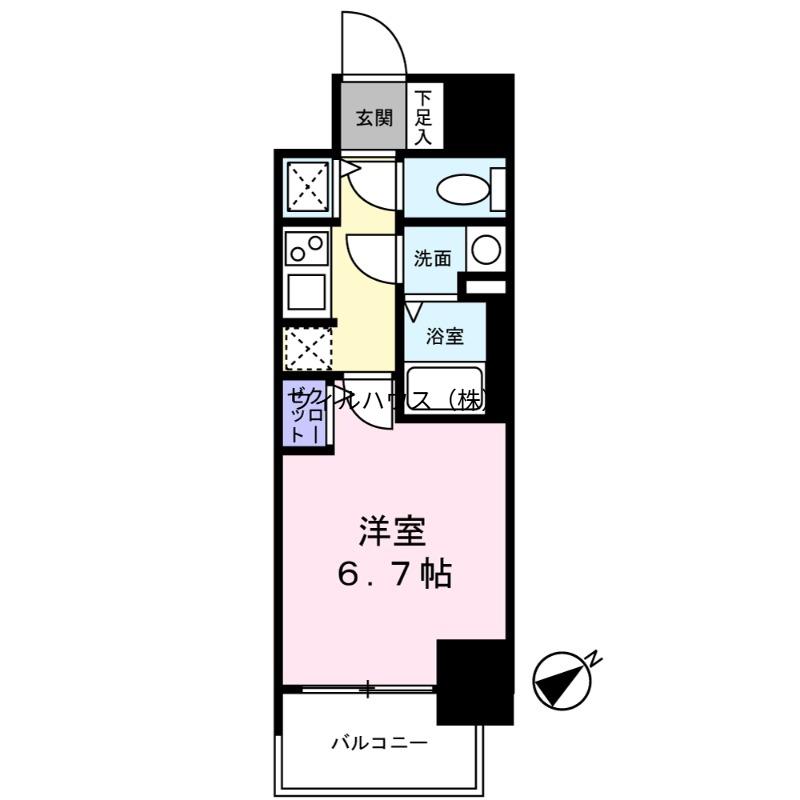S-RESIDENCE堺湊駅前AZURE(1K/14階)の間取り写真