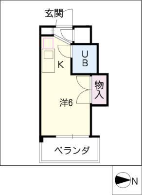 アーバンドエル川名山(ワンルーム/3階)の間取り写真