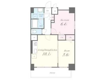 カサ・フェリーチェ(1SLDK/7階)の間取り写真