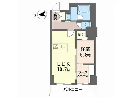 ナナアーク荒町(1LDK/6階)の間取り写真