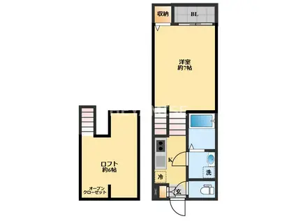 フォレスト飯盛(1SK/1階)の間取り写真