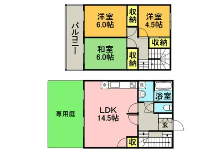 メゾンドールMURATA(3LDK/1階)の間取り写真
