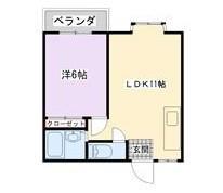 ペントハウス11(1LDK/4階)の間取り写真