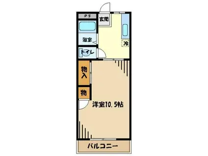 ウィローレヂデンスB棟(1DK/1階)の間取り写真