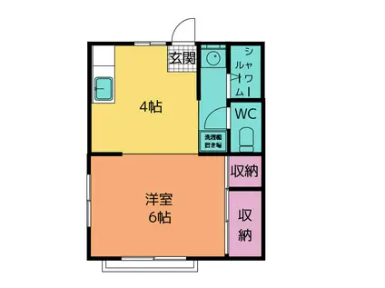 ドミールアイワ128(ワンルーム/1階)の間取り写真