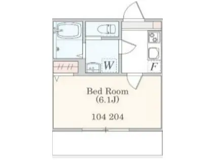 アザーレ・パッシオ新百合ヶ丘B(1K/2階)の間取り写真