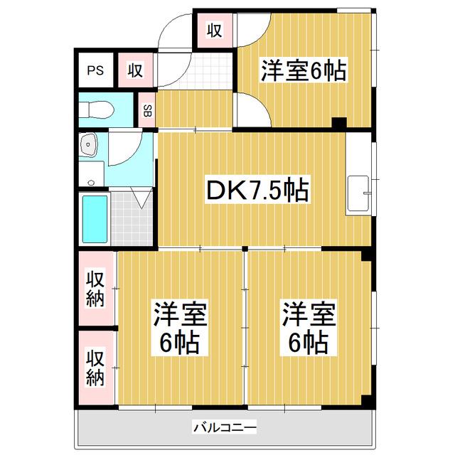 ルミエール(3DK/2階)の間取り写真