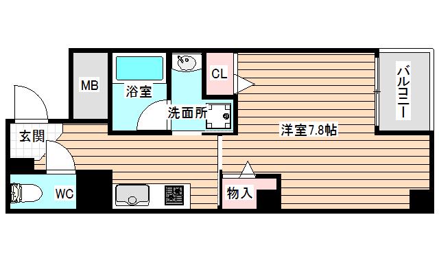 グリュックメゾン福島(1K/3階)の間取り写真