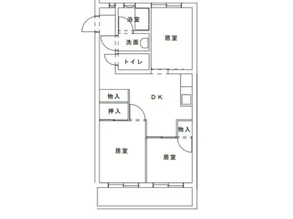 ハイツ稲沢H棟(3DK/2階)の間取り写真