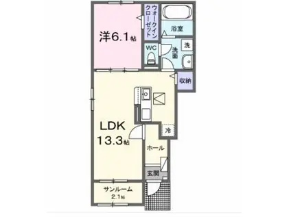 スフィア セリーン I(1LDK/1階)の間取り写真