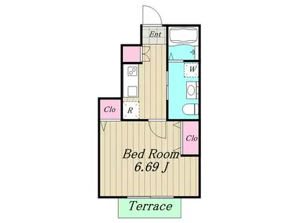 JUGENT(1K/1階)の間取り写真