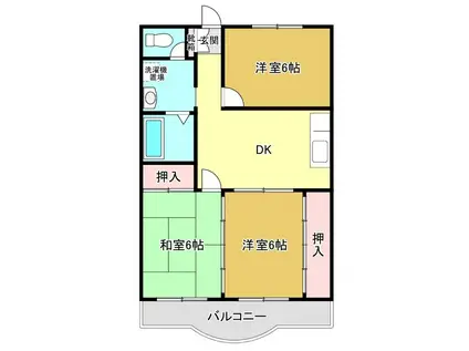 ラ・パリオ姉崎(3DK/2階)の間取り写真