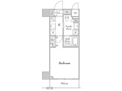 ミリアレジデンス駒込(1K/6階)の間取り写真