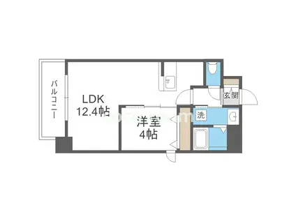 ALIVIS北梅田(1LDK/2階)の間取り写真