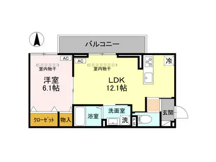 シャトー SANA(1LDK/1階)の間取り写真