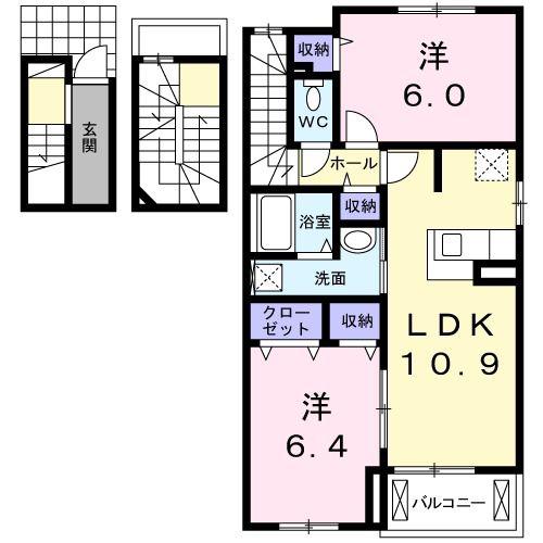 スター・ヒル桜木(2LDK/3階)の間取り写真