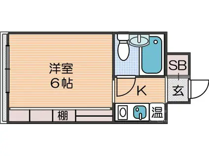 メネダス(1K/4階)の間取り写真