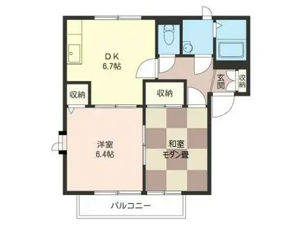 キャッスル山金(2DK/2階)の間取り写真