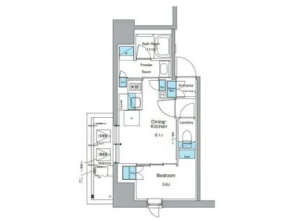 ルフォンプログレ上野御徒町(1DK/4階)の間取り写真