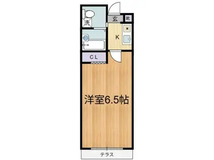 ロシェパルミ(1K/1階)の間取り写真