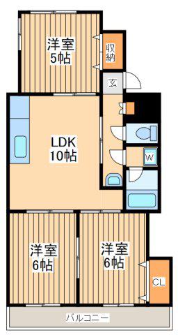 メゾンドA1(2LDK/1階)の間取り写真