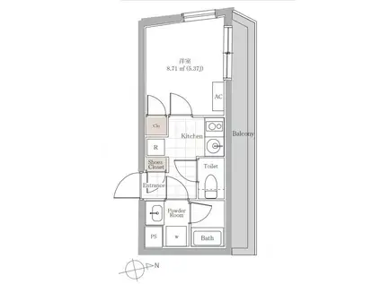 BLANCCOURT中野中央(1K/4階)の間取り写真