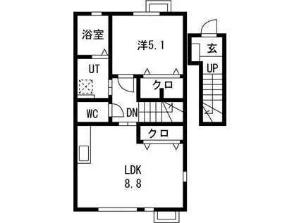 エスティーハウス鍛冶町(1LDK/2階)の間取り写真