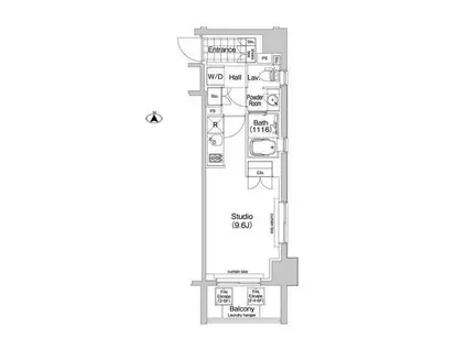 コンフォリア春日富坂(ワンルーム/6階)の間取り写真