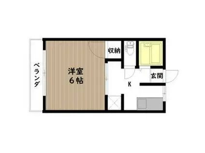 上三川ハイツ(1K/1階)の間取り写真