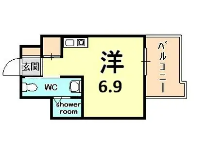 インターフェルティR2甲子園(ワンルーム/4階)の間取り写真