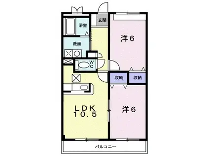 ローレル ハイツ(2LDK/1階)の間取り写真