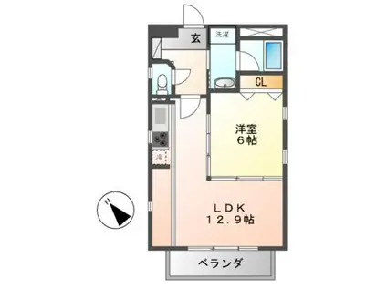 ガレリアM千代田(1LDK/3階)の間取り写真