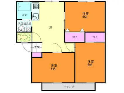 サニーヒル・セゾン(3DK/2階)の間取り写真