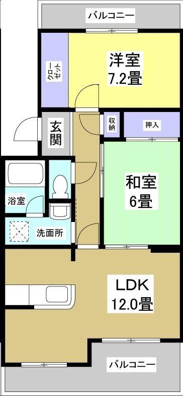 アバンテヤマカ(2LDK/1階)の間取り写真