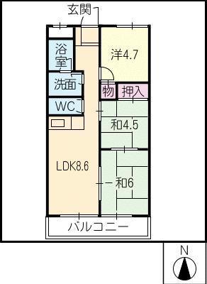 第3佐藤ハイツ(3LDK/1階)の間取り写真