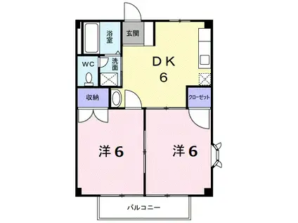 レグルスA(2DK/2階)の間取り写真
