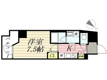 グランパセオ麻布十番(1K/8階)の間取り写真