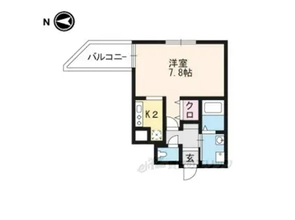 ブランネージュ銀閣寺道(1K/5階)の間取り写真