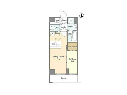 LA DOUCEUR志茂(1DK/3階)の間取り写真