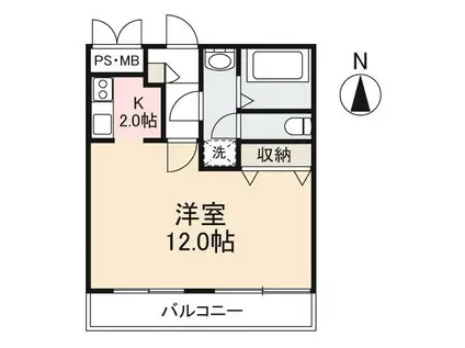 グランヴェール(1K/3階)の間取り写真