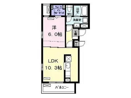 イル・パラディーゾ I(1LDK/3階)の間取り写真