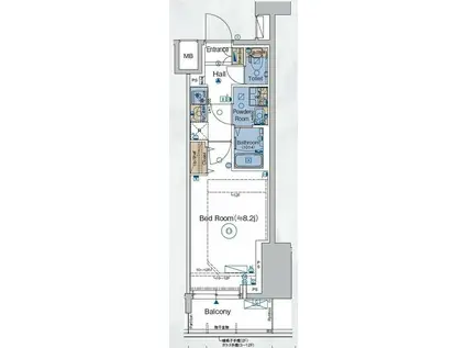 ガリシアレジデンス品川パークサイド(1K/12階)の間取り写真