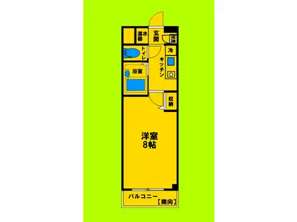 ケイ緑地(1K/4階)の間取り写真